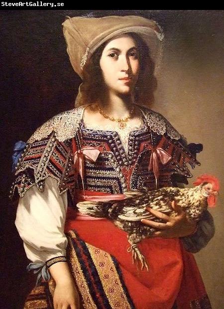 Massimo Stanzione Woman in Neapolitan Costume by Massimo Stanzione 1635 Italian oil